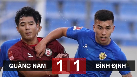 Kết quả Quảng Nam 1-1 Bình Định: Hòa là hợp lý 